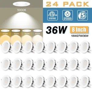 24 PACK 8 Inch Dimmable LED Recessed Ceiling Panel Down Light 36W Downlight Lamp - Picture 1 of 12