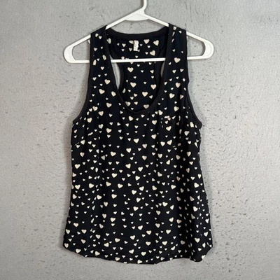 Camiseta sin mangas Joie para mujer mediana negra con estampado de corazón espalda deportiva 100 % seda/algodón Foto 1 de 4