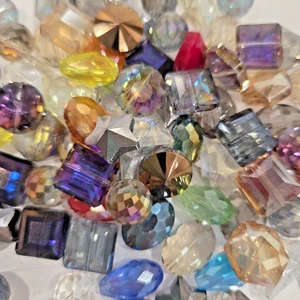 100 Large Quartz Gem Style Crystal Glass Beads Lot Loose For Jewelry Making... - Picture 1 of 2