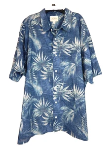 Red Head Tropical Island Herren Blau Weiß Baumwolle Kurzarm Hemd 3XL Top - Bild 1 von 3
