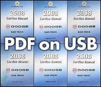 Dodge Ram 2008 camioneta manual de taller USB 1500 2500 3500 4500 5500 servicio de camioneta OEM Foto 1 de 3
