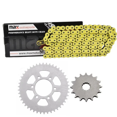 Kit de cadena de transmisión y piñón de junta tórica amarilla para Kawasaki EX650 Ninja 650 Ninja 650R Foto 1 de 4