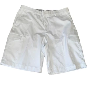 Greg Norman pantaloncino uomo 34/36 bianco Tasso Elba performance piatto davanti golf chino - Foto 1 di 4
