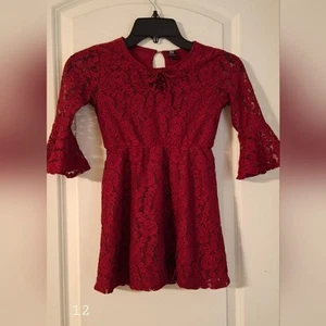 Ride party dress girl 5/6 long sleeve lace coquette formal elegant sweet cottage - Picture 1 of 8