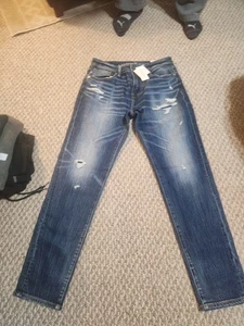 Neu mit Etikett American Eagle Airflex + Original gerade blau Denim Herrenjeans Größe 29 x 32 - Bild 1 von 2