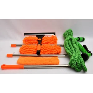 Kit de limpieza de escobilla de goma de ventana con mango de 4,5 m de largo y manguera extensible de 30 m (sin precio base) - Imagen 1 de 4