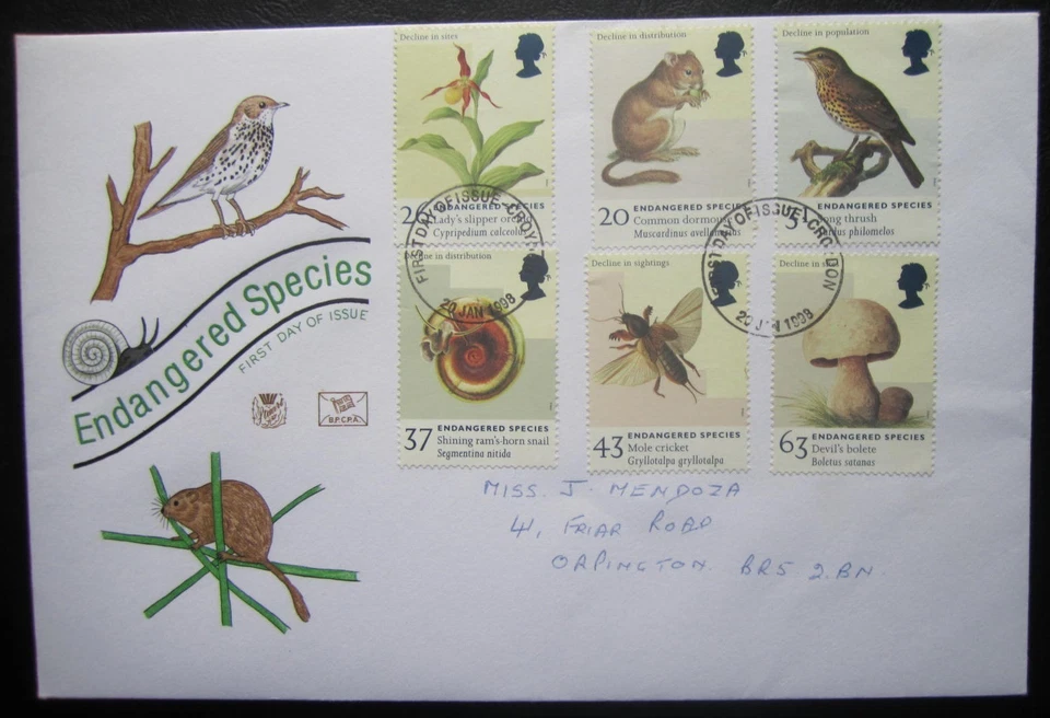 GB, STUART First Day Cover, ENDANGERED SPECIES, Croydon PMK, 1998 - Image 1 of 1
