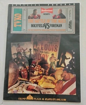 HOLYFIELD FOREMAN VINTAGE official boxing fight program book. 1991 - Image 1 of 4