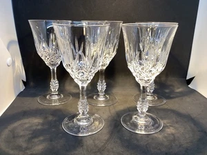 5 CRYSTAL CAPRI PRESSED CUT DESIGN WINE GLASSES 6-1/4” Tall JMP ITALY 6 Oz #3 - Imagen 1 de 7
