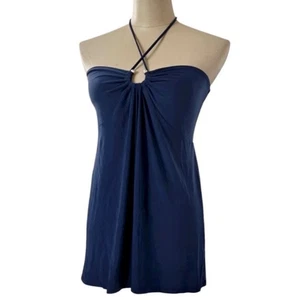 Top halter express Y2k babydoll sin mangas herradura estrás azul talla mediana - Imagen 1 de 12