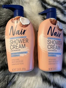 Nair Sensitive Formula Shower Cream Hair Remover Coconut Oil & Vitamin E 2pc - Picture 1 of 2
