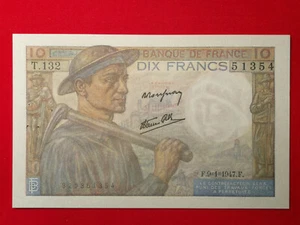 Billet 10 Fr Mineur du 9-1-1947 Fay 8/17 Alph. T.132 SUP+ / XF+ !! - Imagen 1 de 2