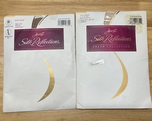 New 2 Hanes Silk Reflections Pantyhose, CT, RT, Style 718, Two Colors Size EF - Picture 1 of 4