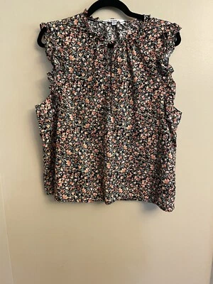 BB Dakota By Steve Madden Ditsy Top Women Sleeveless Floral Print Size XXL Boho - Image 1 of 4