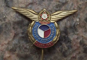 1961 Aircraft Aerobatics Stunt Aircraft Championships Svazarm Army Pin Badge - Picture 1 of 6