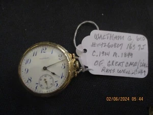 Waltham#14260807, 16S, Modell 1899, um 1904, -13 sec/day stem up, near perfect - Bild 1 von 4