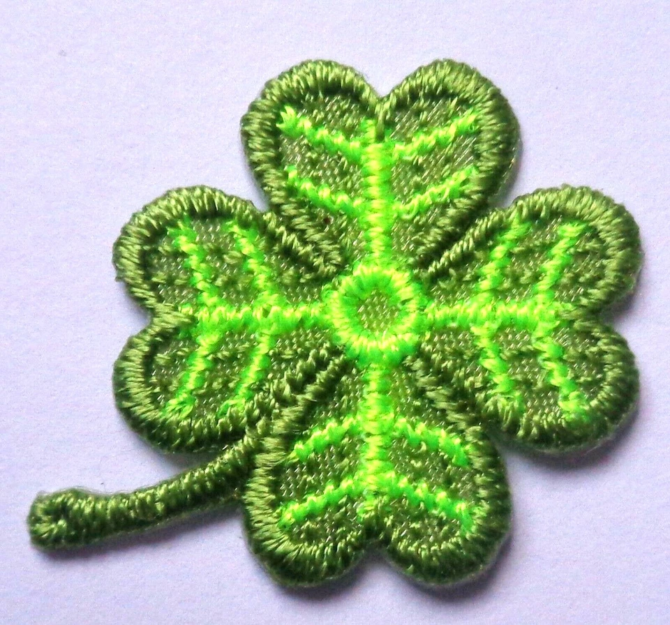 SHAMROCK green IRON ON PATCH   1-1/8" x 7/8"  - Image 1 of 1