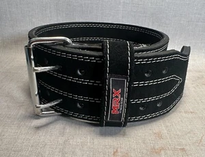 MRX Fitness Powerlifting Leder Gewichthebergürtel, schwarz, 4" breit - KLEIN - Bild 1 von 12