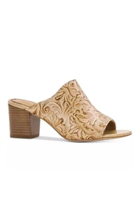 Sandalias sin cordones Patricia Nash Shelli de cuero marrón con patrón floral 10 - Imagen 1 de 14