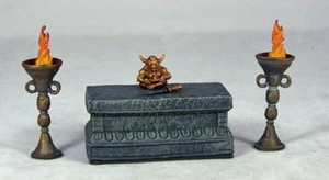 OTHERWORLD - SACRIFICIAL ALTAR W/IDOL & TWO BRAZIERS (RARE DUNGEON SCENERY SET!) - Picture 1 of 1