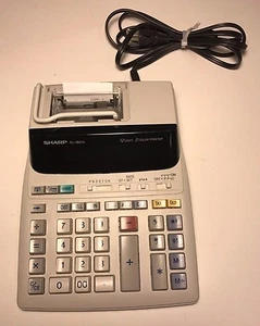 Sharp Electronic Desktop Calculator EL-1801V, 12 Digit - 2 Color Printer - Picture 1 of 11