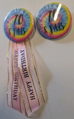 Adult Birthday Badges 30, 40, 50, 60, 70, 80 etc - FREE 2nd UK POST - Image 1 of 4