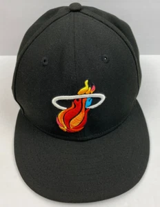 Miami Heat City Edition New Era Fitted Hat Size 7 3/8 NBA 75 Black Rainbow Flame - Picture 1 of 6