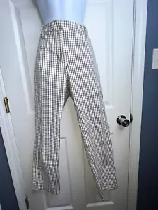 Pantalón de vestir capri corto de algodón a cuadros negro marfil Ann Taylor para mujer 6 S - Imagen 1 de 12