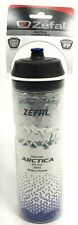 Zefal Arctica 25oz Insulated Bicycle Water Bottle, Silver/Blue, BPA Free