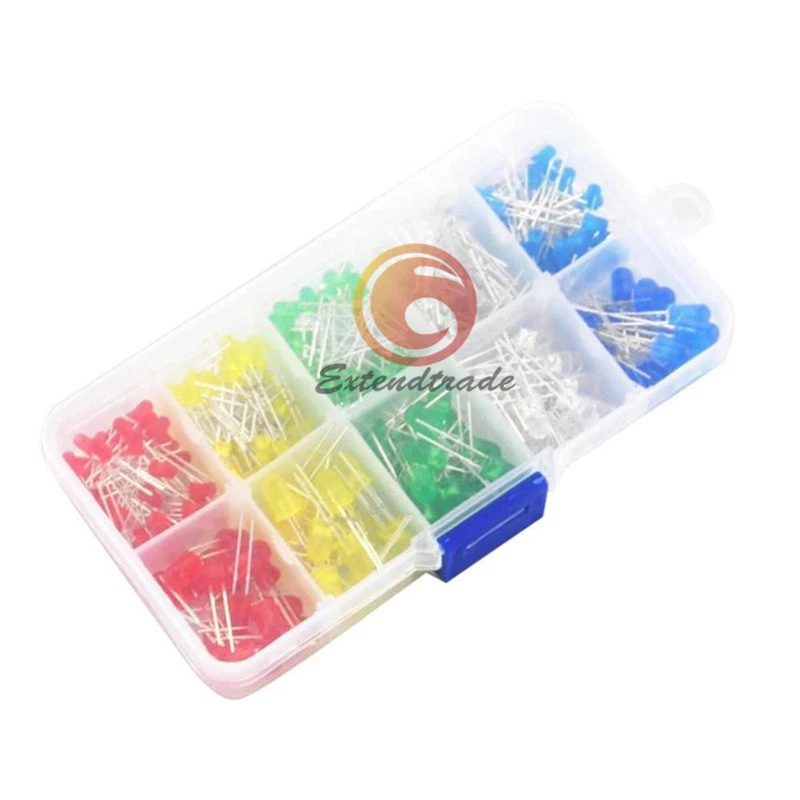 3MM 5MM 200PCS LED-LICHT WEIß GELB ROT GRÜN SORTIERT SORTIMENT SET SELBERMACHEN - Bild 1 von 1