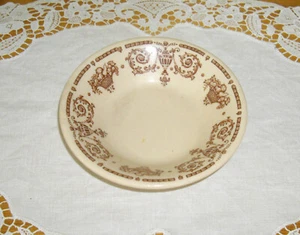 Frutero vintage de 4 3/4" de adobeware Syracuse China beige con cestas marrones ~ - Imagen 1 de 7
