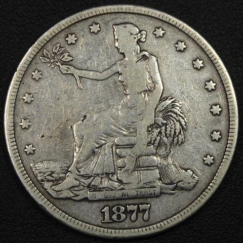 1877 S Trade Silver Dollar Cover