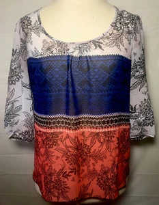Women’s Heartsoul Floral Pattern Sheer Top Sz. S - Picture 1 of 5