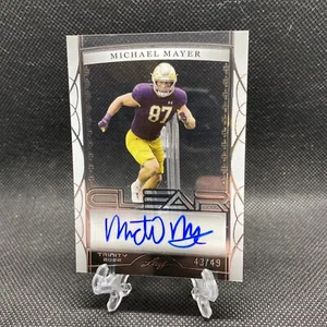 Michael Mayer 2022 Leaf Trinity Clear Gold AUTO /49 Raiders RC Autograph - Bild 1 von 3