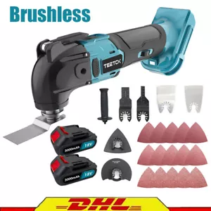 18V Akku-Multifunktionswerkzeug Für Makita Multi-Tool Oszillierende mit 2Akkus - Bild 1 von 17