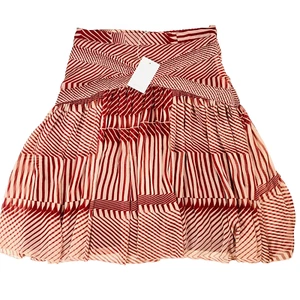 InWear Red Pink Stripe A-Line Chiffon Midi Skirt Size 40 (UK14) Style Uliane NEW - Picture 1 of 13