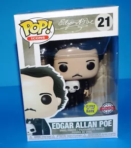 Funko Pop! Edgar Allan Poe #21 Exclusive Glow in Dark +Prot - Picture 1 of 6