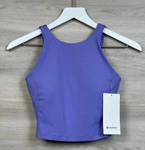 Lululemon Align High Neck Tank Cropped Nulu Size 6 C/D Cup Dark Lavender 51691. - Picture 1 of 5