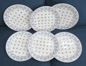 Set of 6 Johnson Brothers Laura Ashley Petite Fleur Blue 10" Dinner Plates - Picture 1 of 8