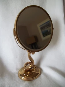 MID CENTURY VINTAGE TABLE TOP BEVELED ROUND MIRROR - Picture 1 of 12