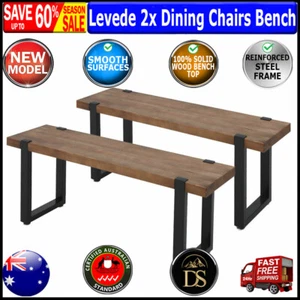 Levede 2x Dining Chairs Bench Chair Seat Wooden Kitchen Outdoor Garden Patio New - Picture 1 of 12