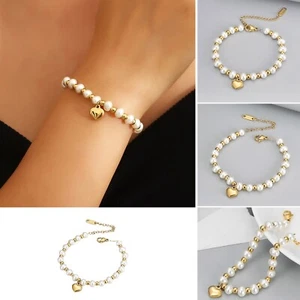 Fashionable And Pearl Bracelet For Women Elegant And Versatile Stainless Steel - Picture 1 of 7