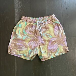 Urban Outfitters Multicolor Artsy Floral Lined Swim Trunks Mens Size Medium