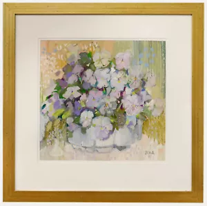 Nola Armstrong - 20th Century Mixed Media, Pansies - Picture 1 of 7