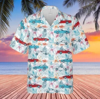 Camisa hawaiana C4 Corvette para hombre camisa informal tropical de verano con botones GMC Foto 1 de 2