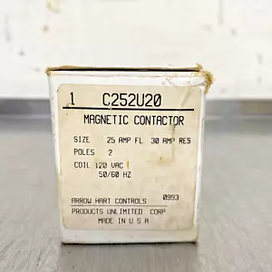 Arrow Hart C252U20 Magnetic Contactor, 25A, 2P, 110-120VAC - Picture 1 of 9