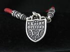 Lord Griffon 2010 Sterling Silver 925 and Red Pattern Hook Bracelet