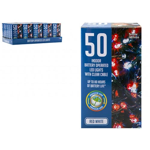 LED Red & White Lights - Football England Party Lights Tree Garden Home Christma - Image 1 of 1