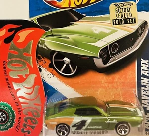 Hot Wheels Muscle Mania (2010) Green AMC Javelin AMX 1/500 🔥Factory Sealed🔥 - Picture 1 of 2