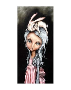 Bunny Couture by Angelina Wrona Sad Girl and Rabbit Art Print 11x14 Inches - Picture 1 of 1